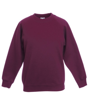 FELPA RAGLAN BAMBINO classic ( FRUIT OF THE LOOM ) bordeaux